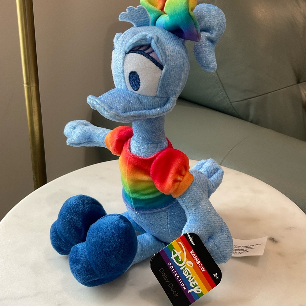 Disney Daisy Duck Blue and Rainbow Stuffed Animal